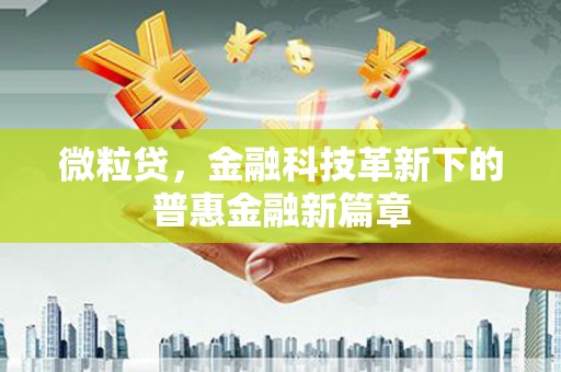 紫阳微粒贷，金融科技革新下的普惠金融新篇章