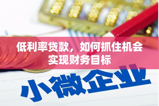 紫阳低利率贷款，如何抓住机会实现财务目标