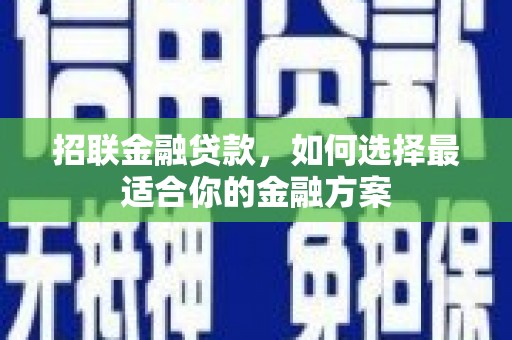 紫阳招联金融贷款，如何选择最适合你的金融方案