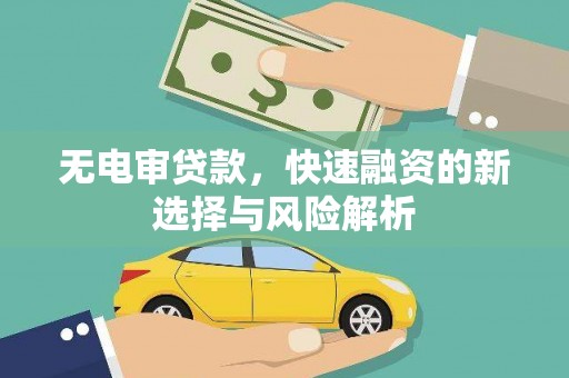 紫阳无电审贷款，快速融资的新选择与风险解析