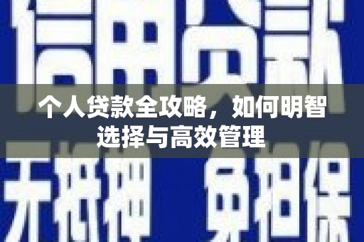 紫阳个人贷款全攻略，如何明智选择与高效管理